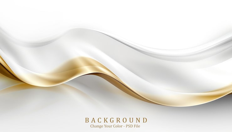 PSD fundo branco de luxo com linha dourada generative ai