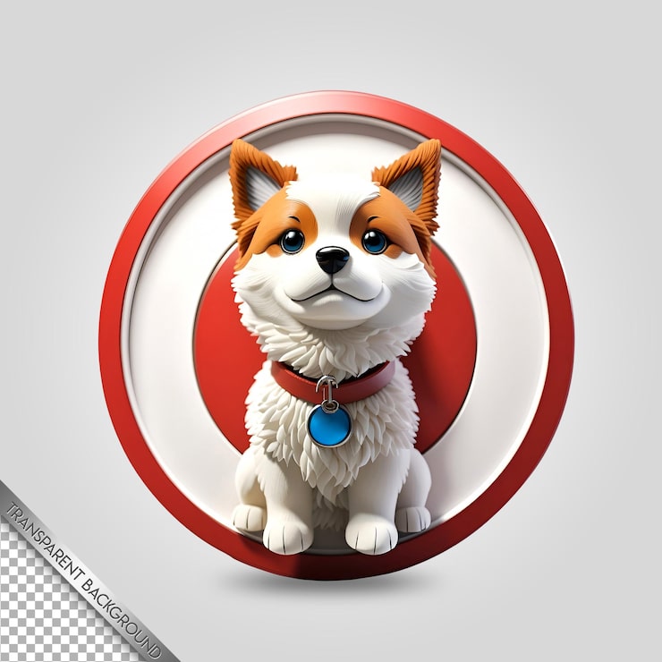 PSD fundo transparente do emblema do cão