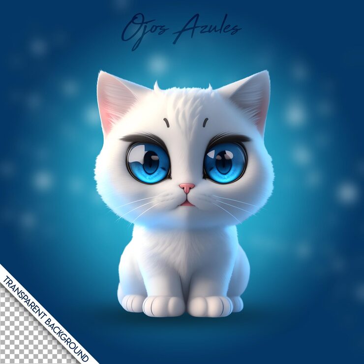 PSD fundo transparente do estilo psd cat chibi