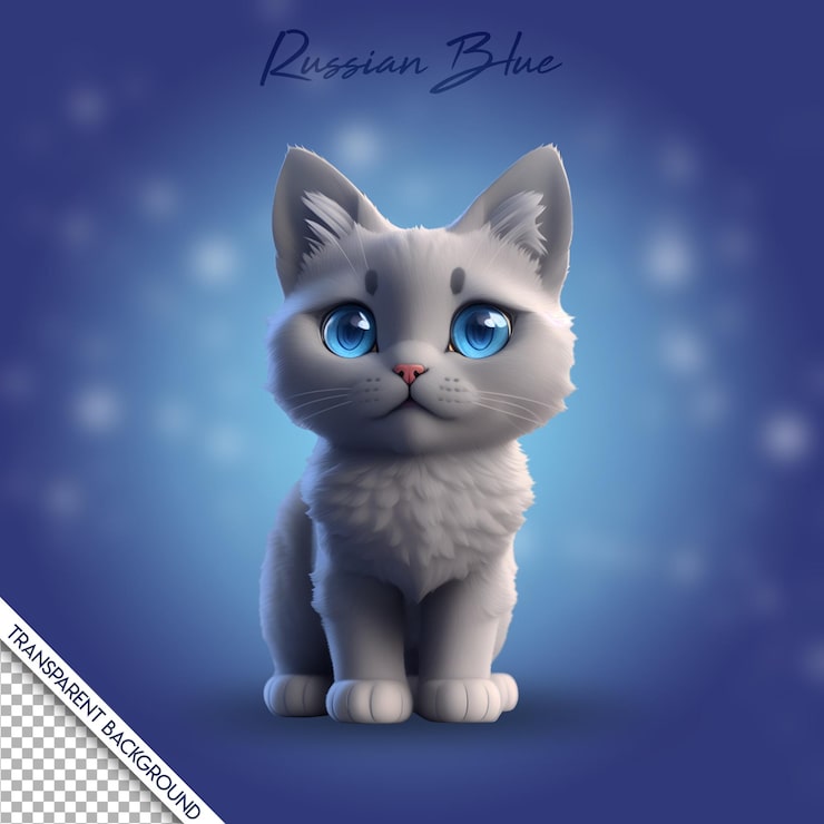 PSD fundo transparente do estilo psd cat chibi