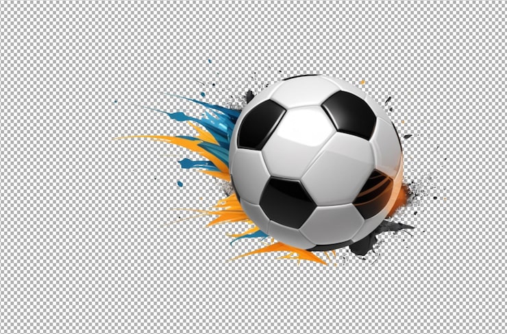PSD fútbol o fútbol energía abstracta en movimiento