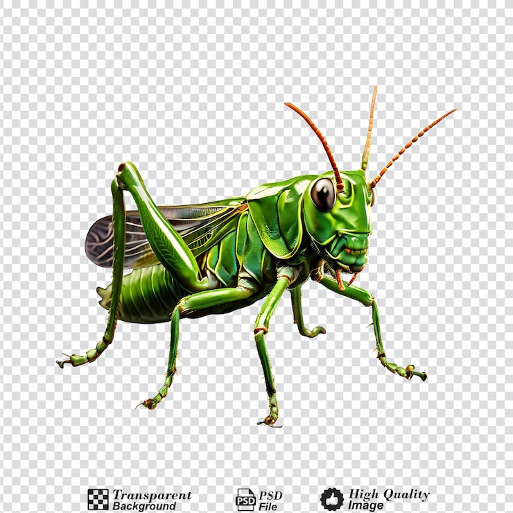 PSD gafanhoto isolado em fundo transparente