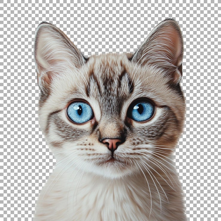 PSD gatinho de png olhando para cima em fundo transparente