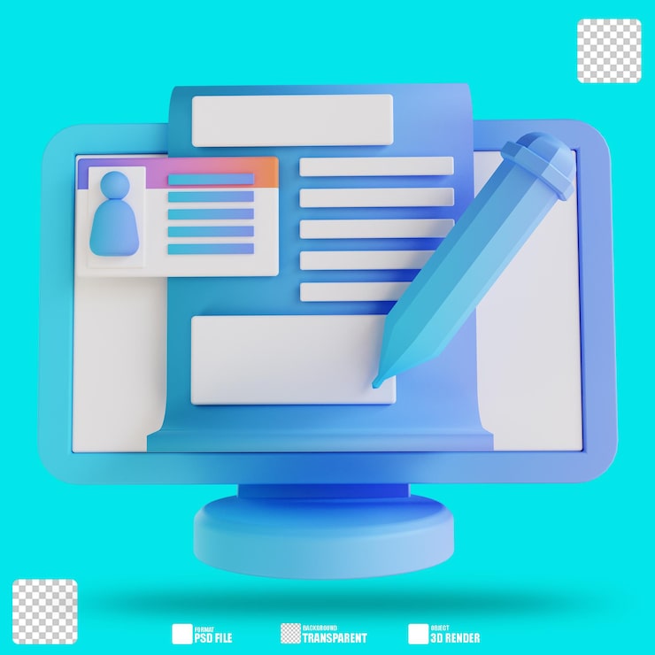 PSD gestión de datos de ilustración 3d 2