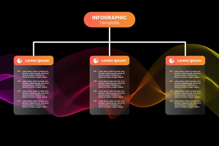 PSD glassmorphism es una plantilla de diseño de infografía moderna.