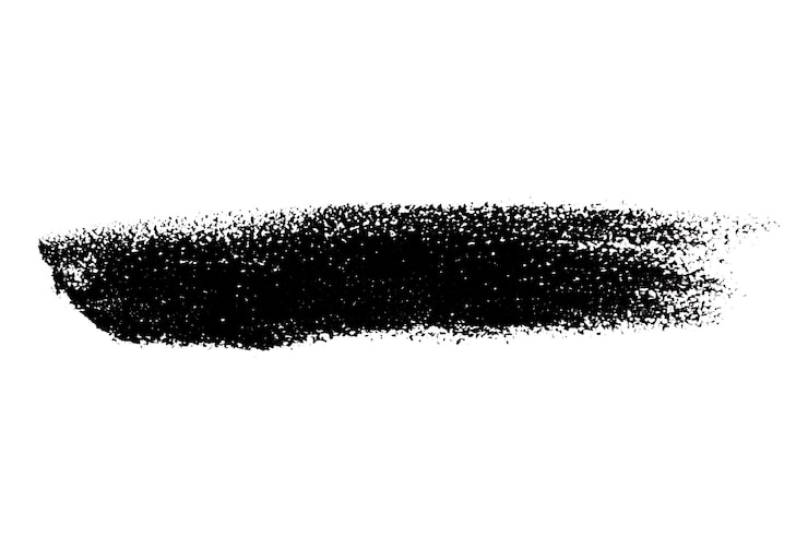 PSD golpes de lápiz cosmético negro sobre un fondo en blanco