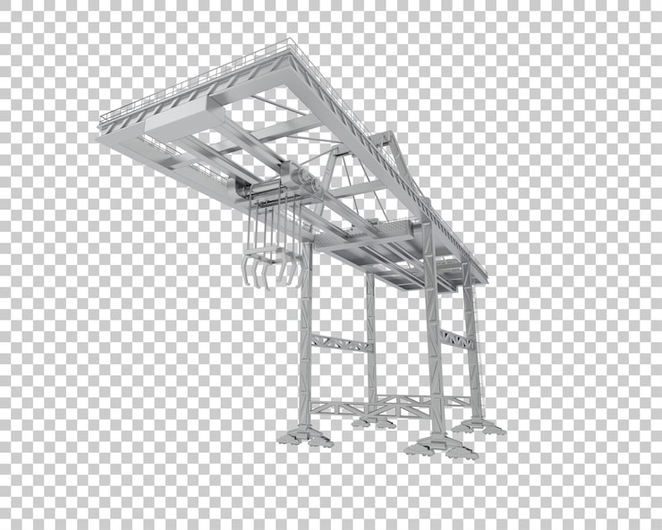 PSD grúa aislada en un fondo transparente ilustración de renderización en 3d