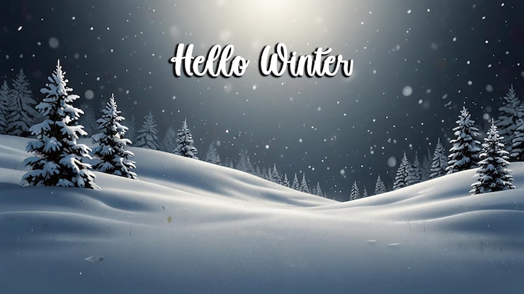 PSD hallo winter-hintergrund mit bearbeitbarer datei