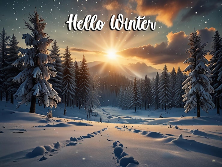 PSD hallo winter-hintergrund mit bearbeitbarer datei