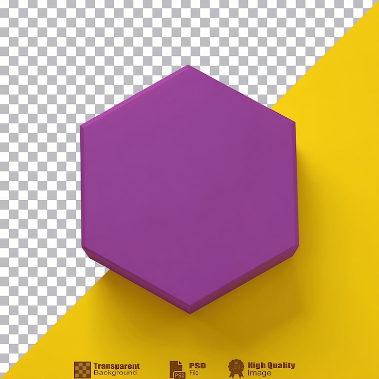 PSD hexágono púrpura aislado