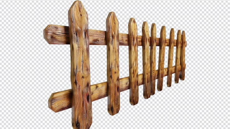PSD icône 3d d'une clôture en bois sans couture adaptée à diverses utilisations de conception