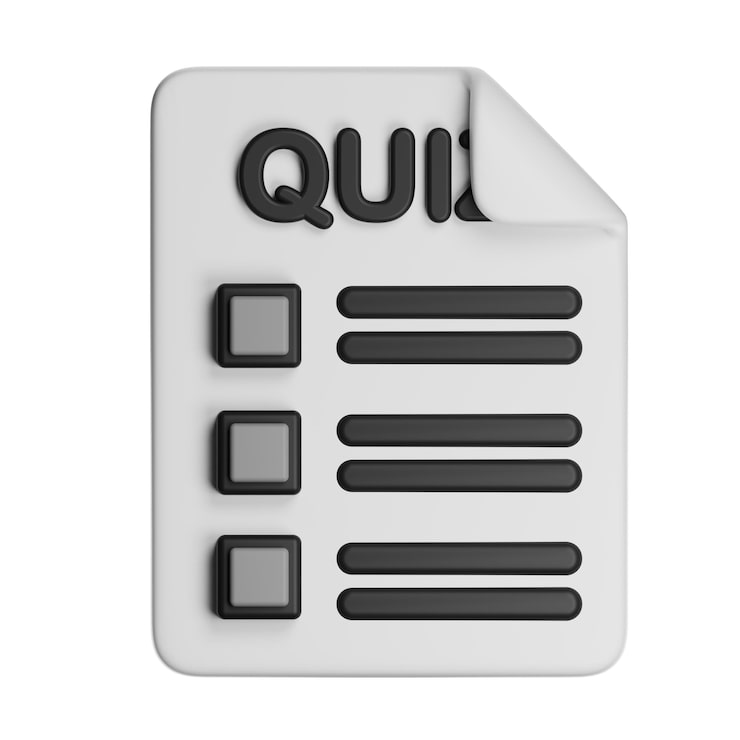 PSD ícone de documento de pergunta de quiz