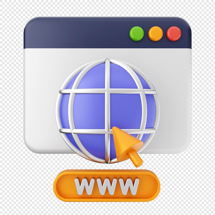 PSD icône de site web 3d