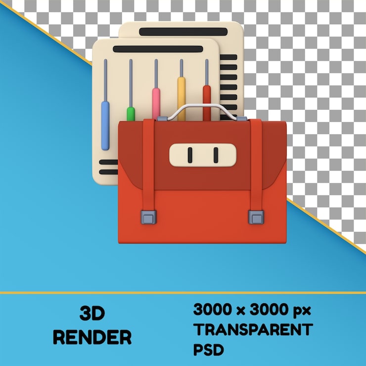 PSD iconha de maleta 3d objeto