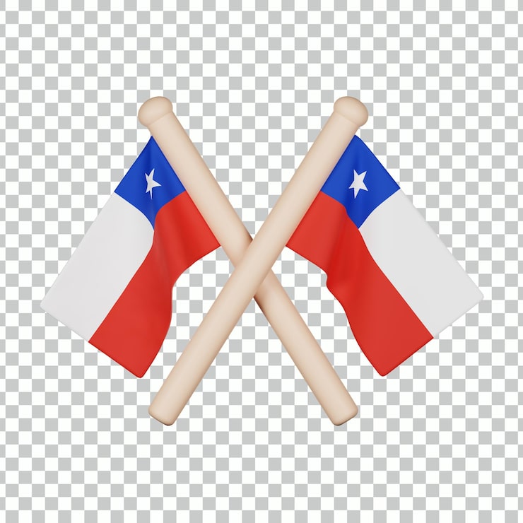 PSD icono 3d de la bandera de chile