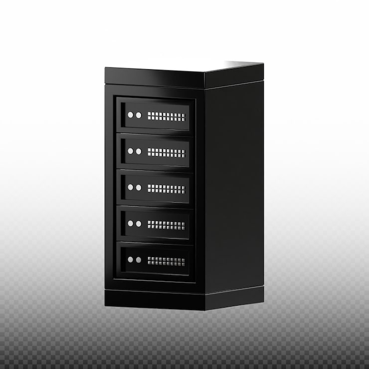 PSD icono 3d rack de servidor