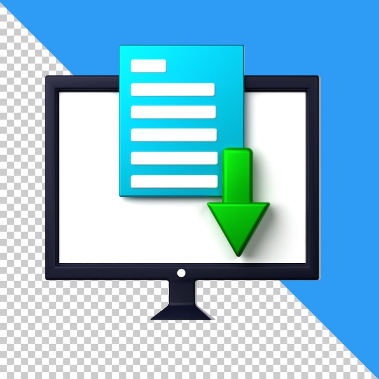 PSD icono de descarga de archivo aislado en el fondo transparente