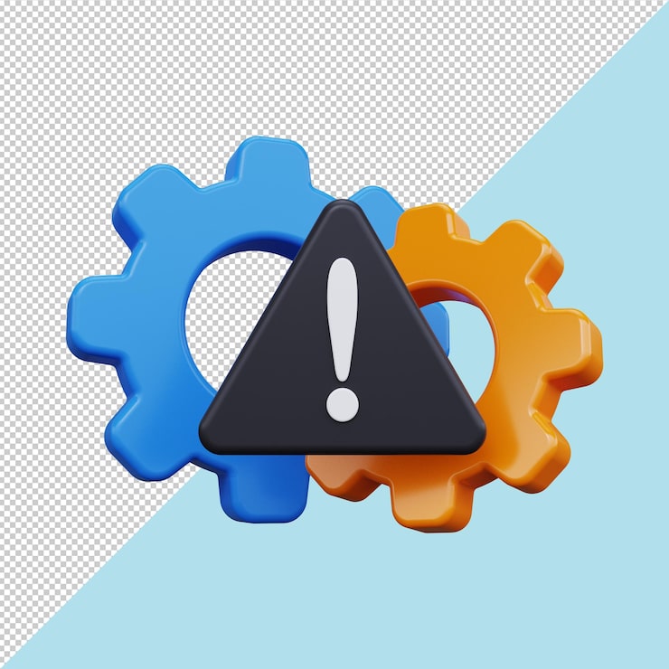 PSD icono de error de configuración render 3d