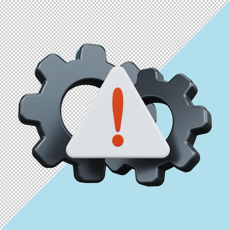 PSD icono de error de configuración render 3d