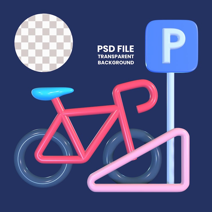 PSD icono de ilustración 3d del soporte para bicicletas