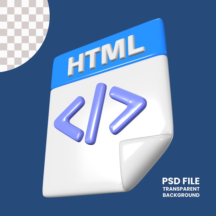 PSD ícono de ilustración del archivo html 3d
