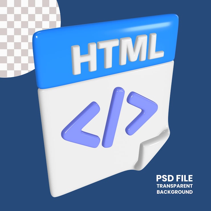 PSD ícono de ilustración del archivo html 3d