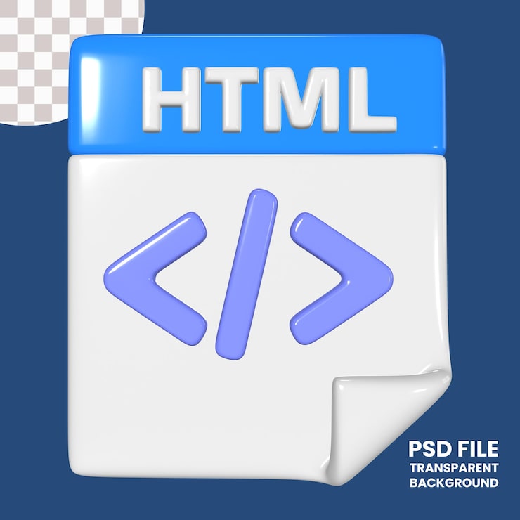 PSD ícono de ilustración del archivo html 3d