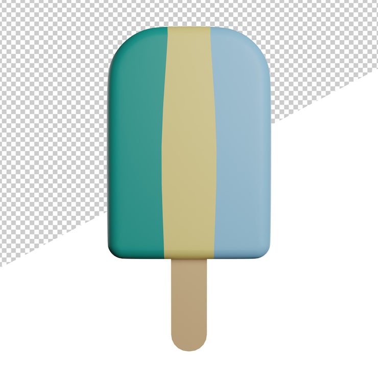 PSD icono de ilustración de renderizado 3d de vista frontal de helado fondo transparente