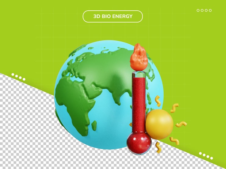 PSD ikon 3d pemanasan global
