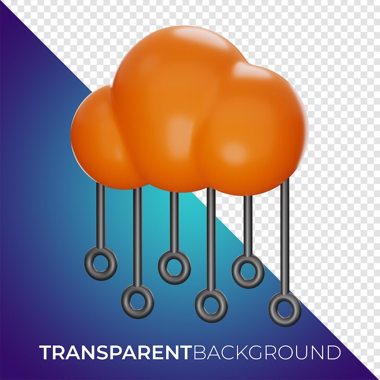 PSD ikon penyimpanan basis data server cloud premium rendering 3d di latar belakang terisolasi