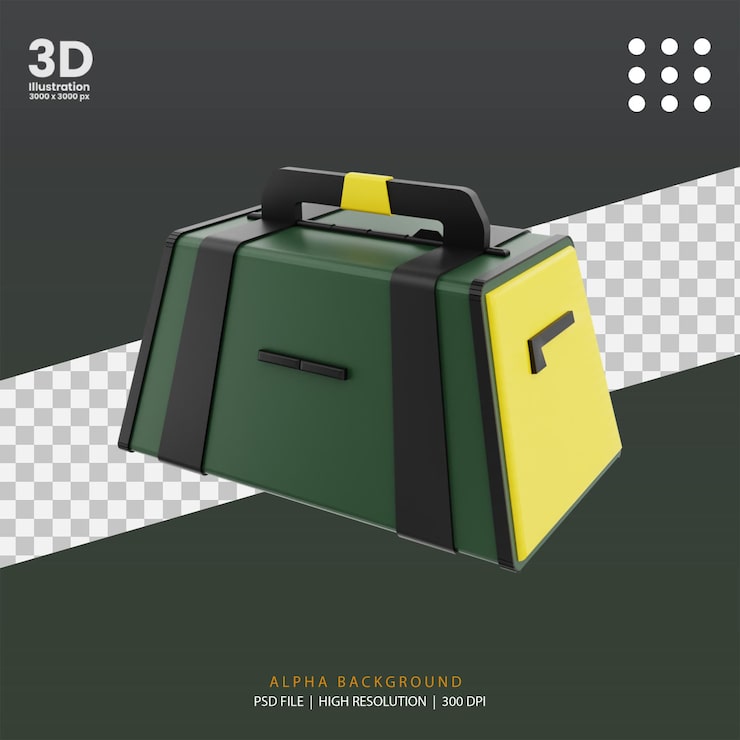 PSD ilustração de bolsa de ginástica renderizada em 3d
