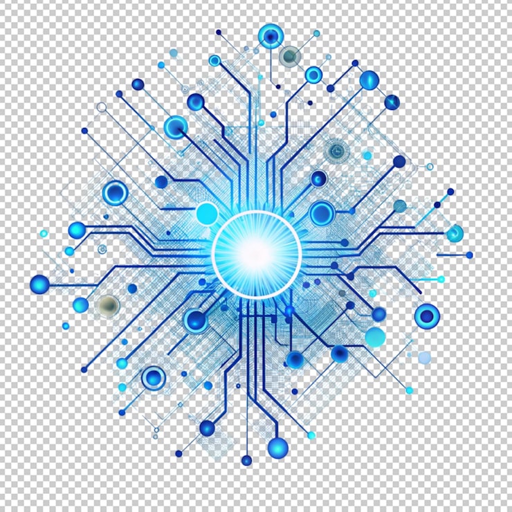 PSD ilustração plana de tecnologia digital abstrata isolada em fundo transparente