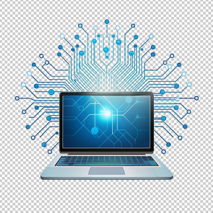 PSD ilustração plana de tecnologia digital abstrata isolada em fundo transparente