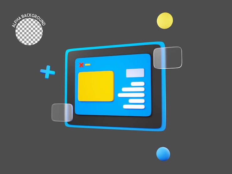 PSD ilustración 3d del dispositivo ipad
