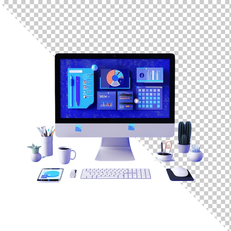 PSD ilustración de datos aislados en un fondo transparente