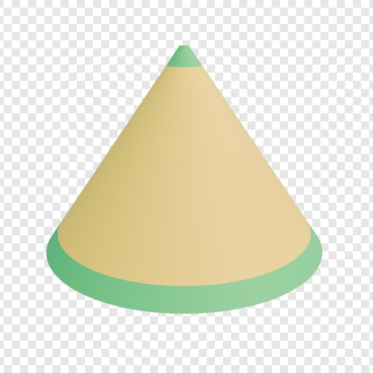 PSD ilustración isométrica de sombrero cónico