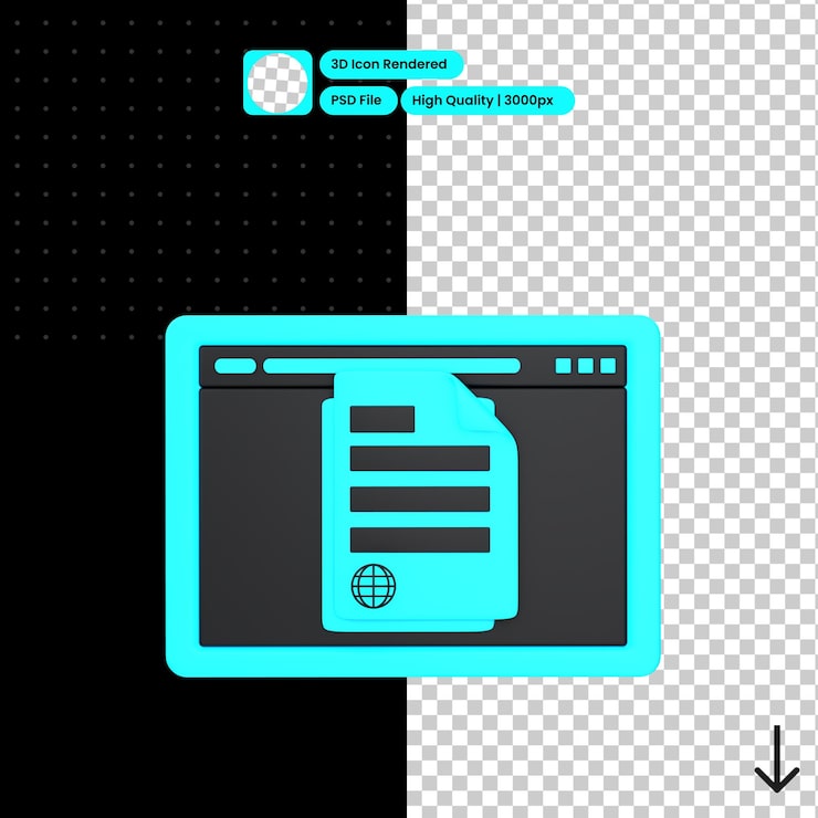 PSD ilustración psd 3d del archivo del sitio web