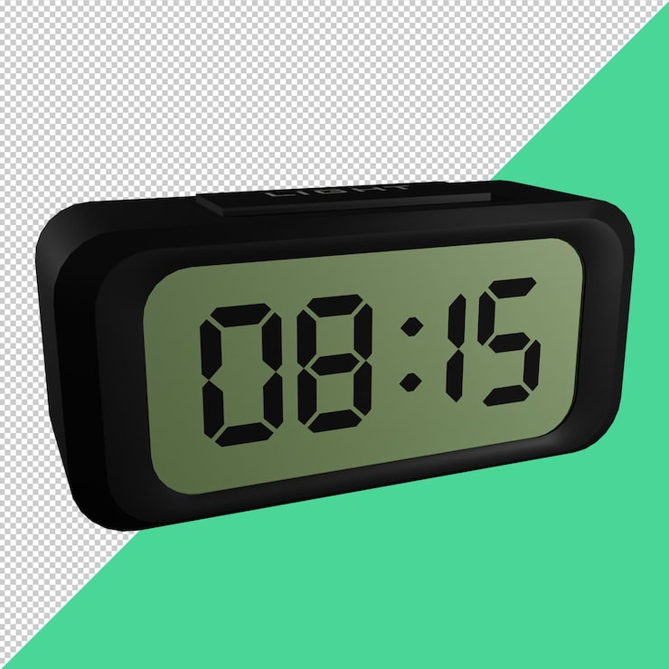 PSD ilustración de render 3d de reloj digital psd