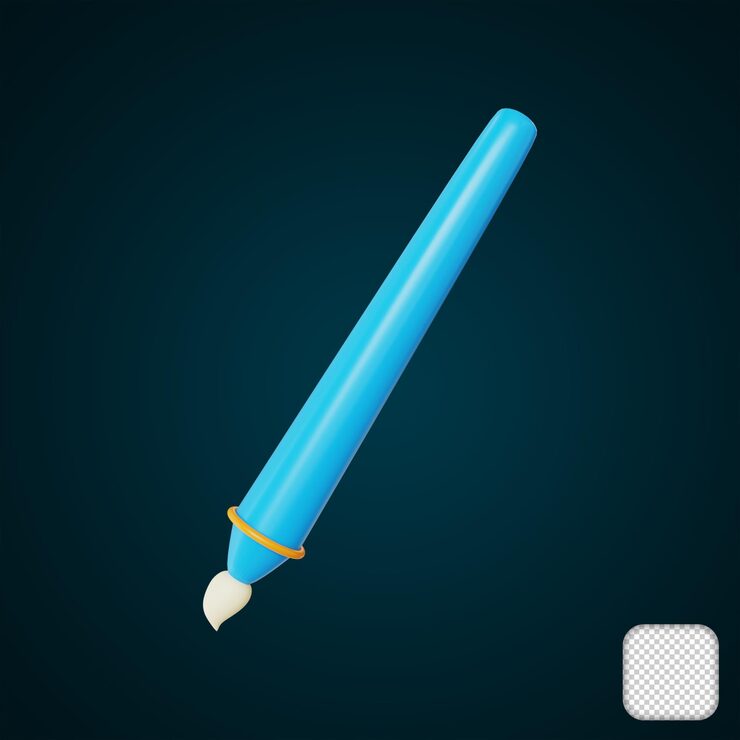 PSD ilustrasi 3d ikon pensil