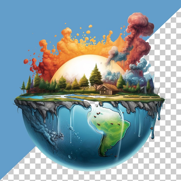 PSD ilustrasi png planet bumi