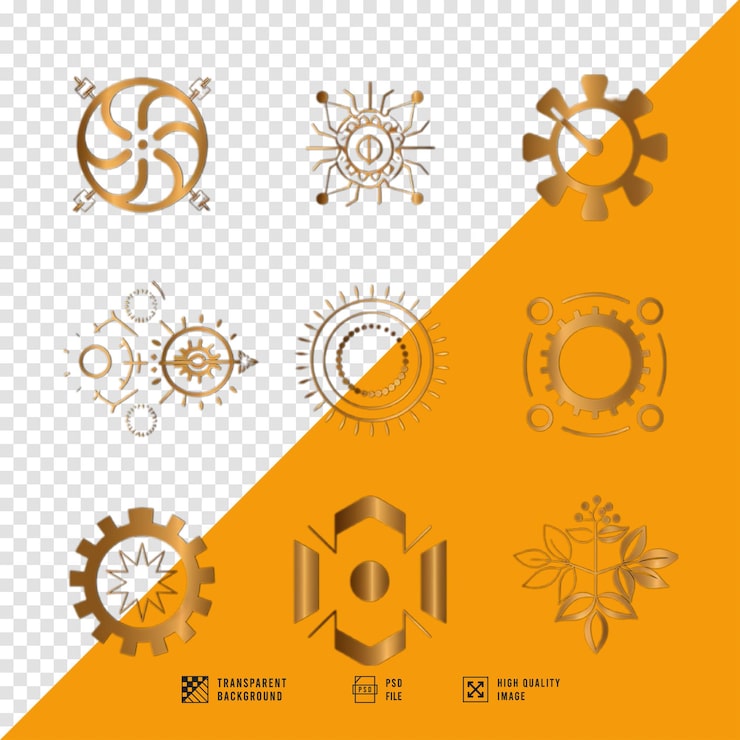 PSD image du logo de l'entreprise en or sans arrière-plan en qualité hd