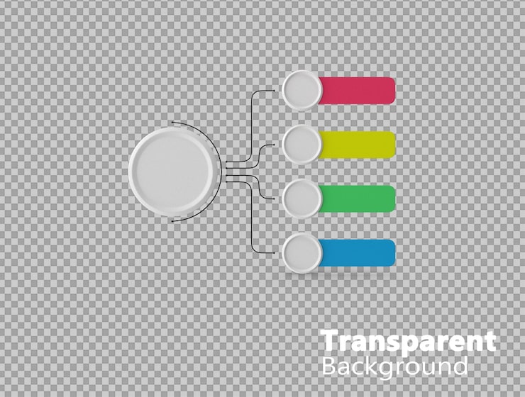 PSD infográfico sobre el fondo transparente