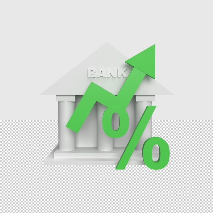 PSD interés bancario 3d por concepto de ilustración procesada