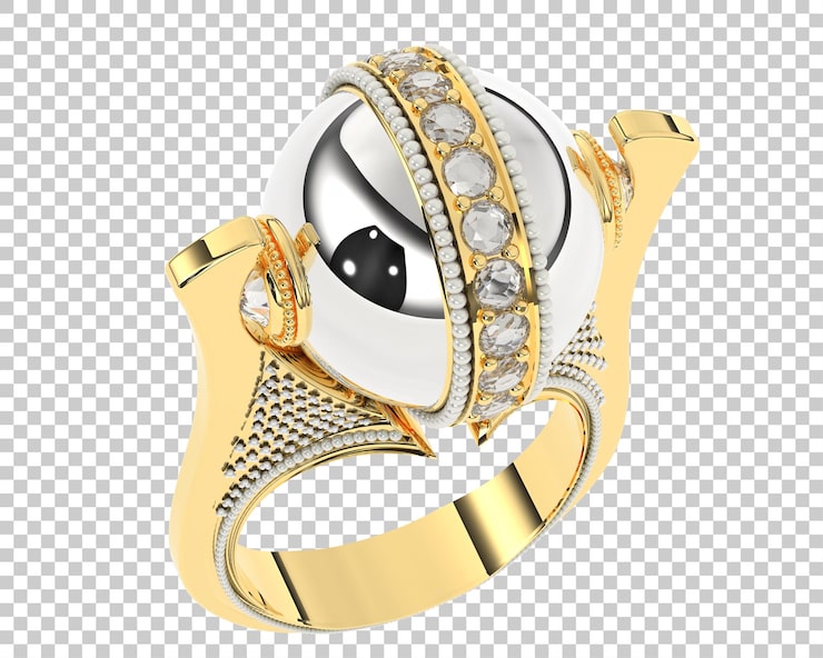 PSD joyas en la ilustración de renderizado 3d de fondo transparente