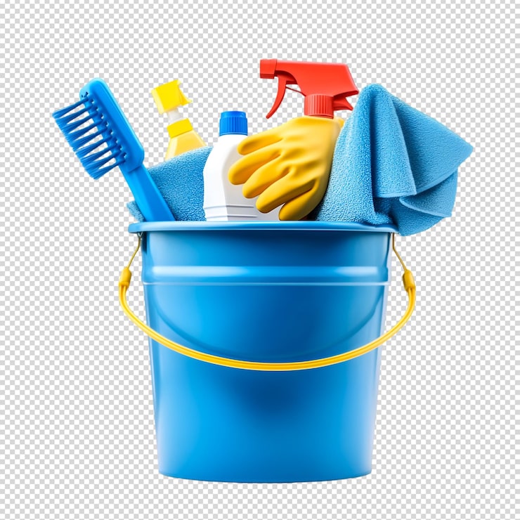 PSD kit de suprimentos de limpeza em balde azul