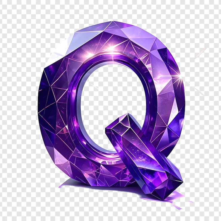 PSD letra de diamante roxo q