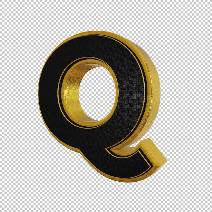 PSD letra q renderização em 3d