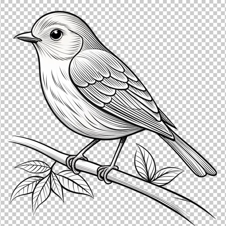 PSD línea de arte de aves animadas en 3d