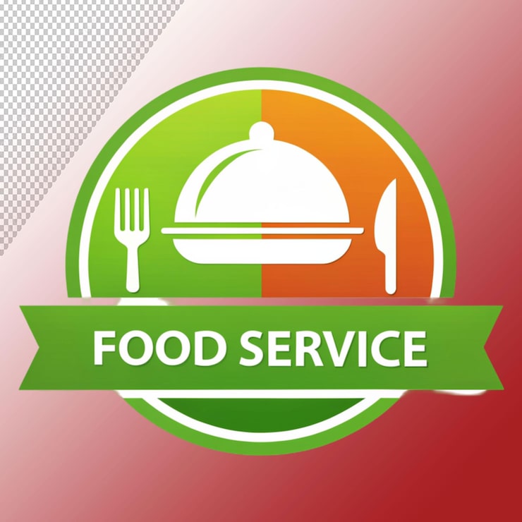 PSD logo layanan makanan ikon layanan makanan di latar belakang transparan