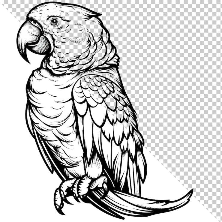 PSD loro aislado sobre fondo transparente
